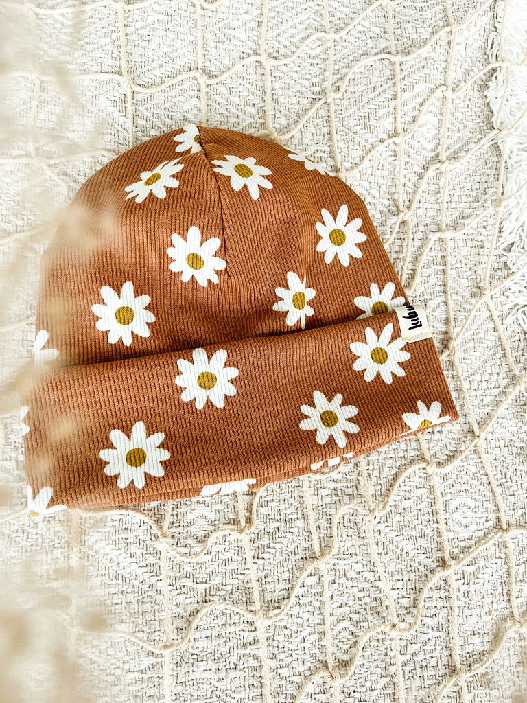 Hipster Beanie GänseBlümchen Rost