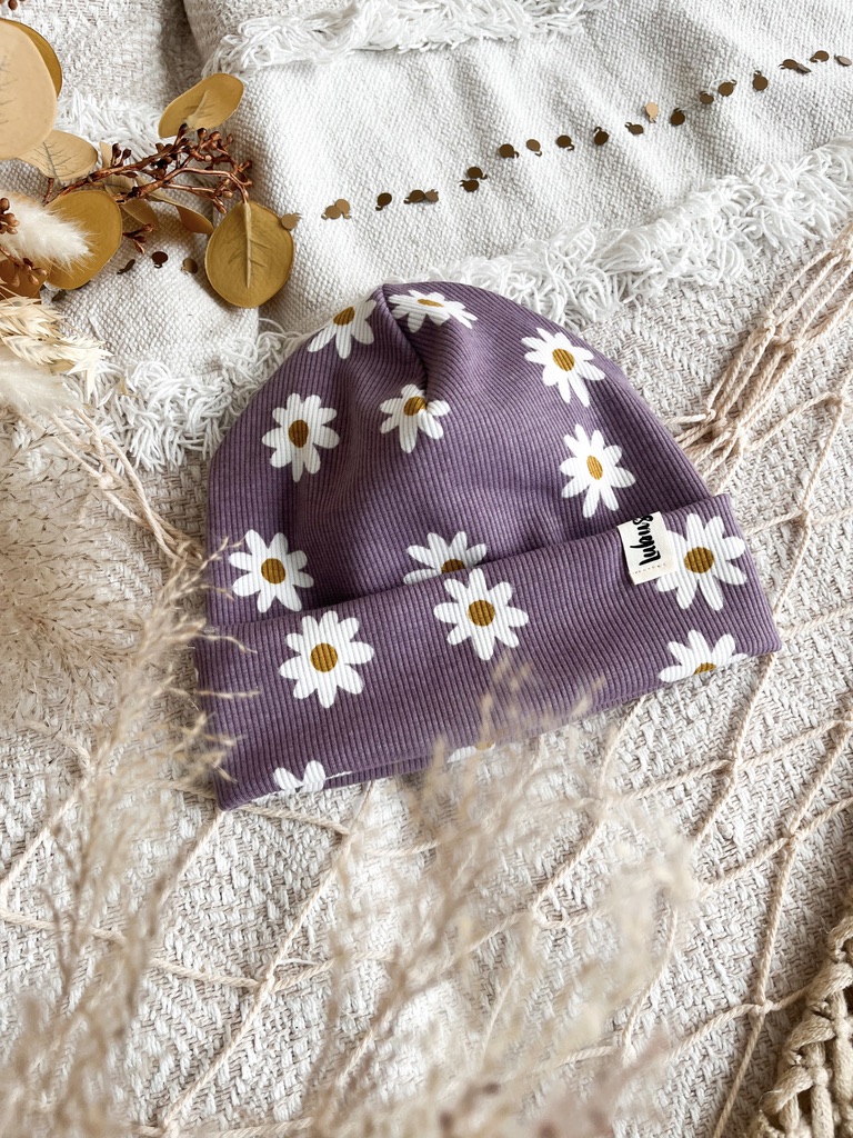 Hipster Beanie GänseBlümchen LILA Hipster Beanie GänseBlümchen LILA